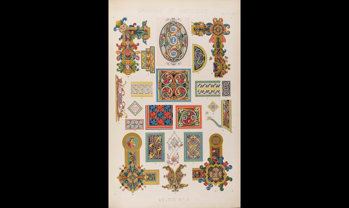 A page with decorative Celtic illustrations.